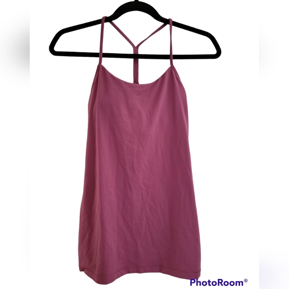 Lululemon Mauve Pink Power Y Tank Top w/ Built-in Bra Sz 6 - Picture 1 of 3